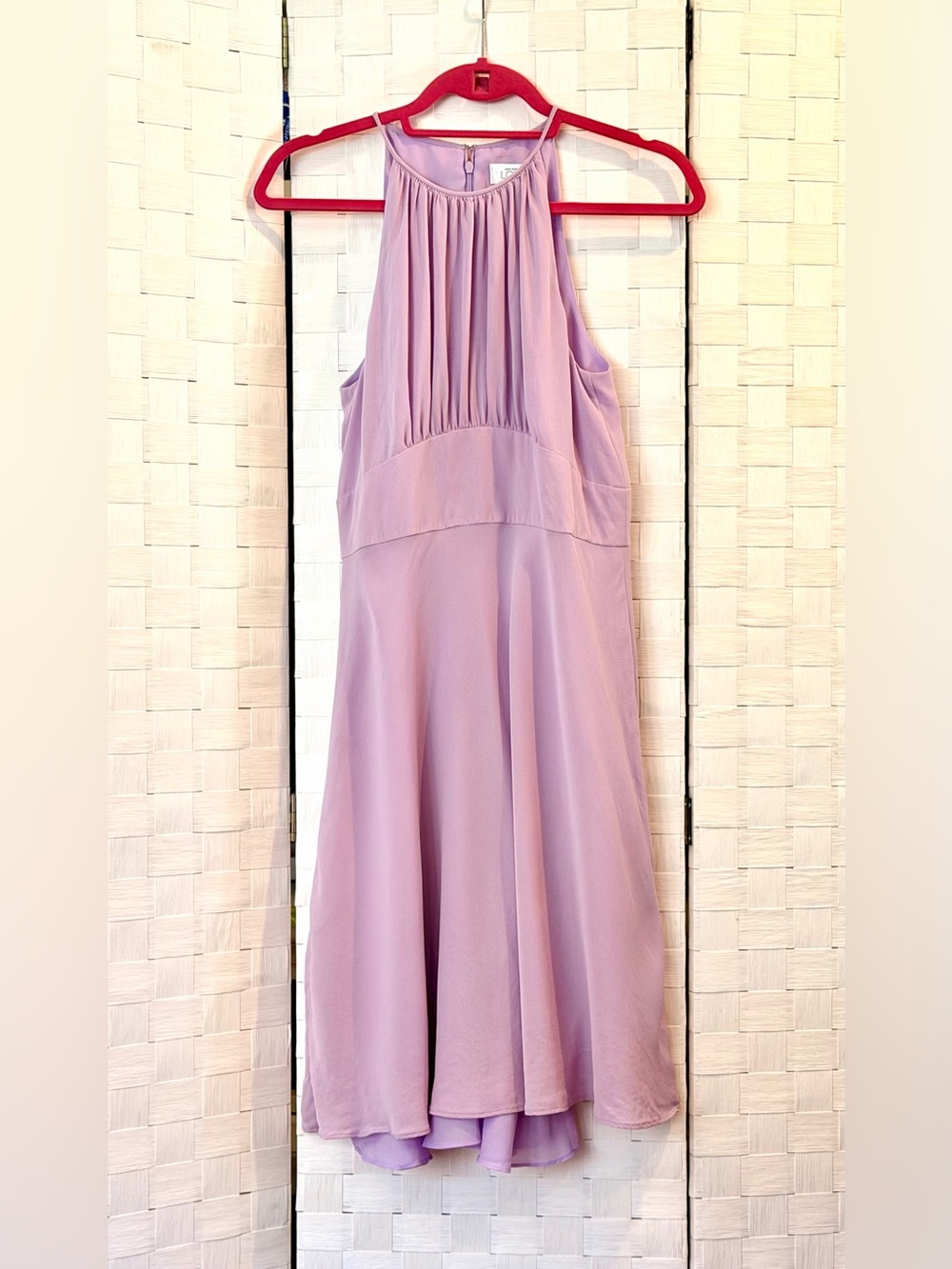 LOFT Lavender Pleated Halter Midi Dress